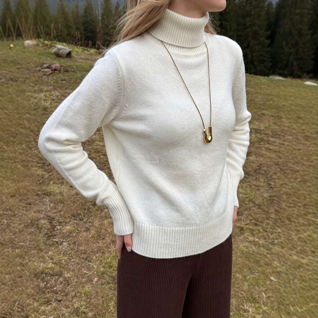 Women’s Solid Color Loose-Fit Knit Sweater – Cozy Casual Everyday Style