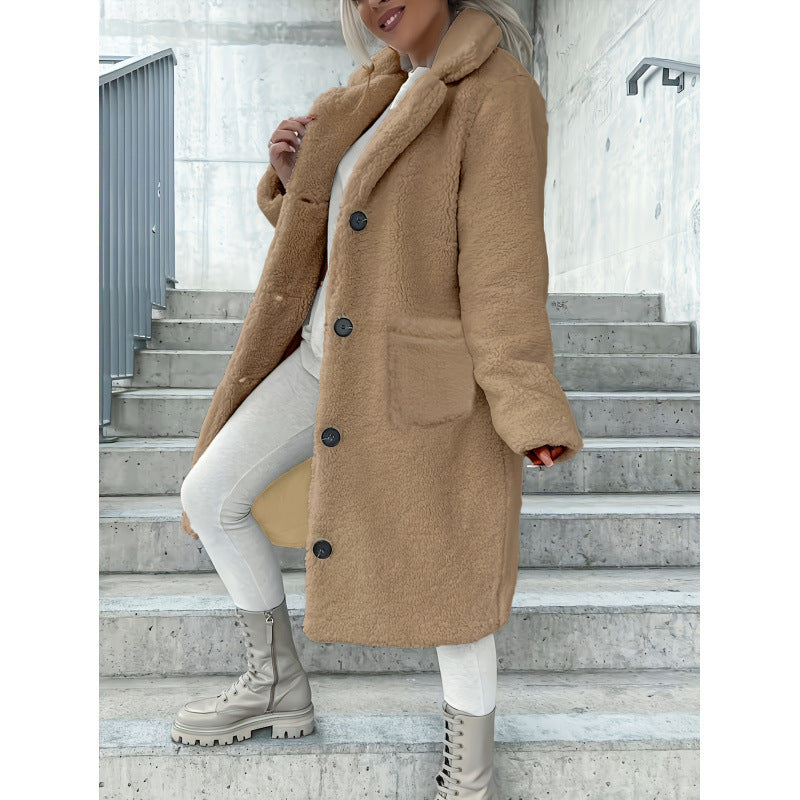 Women's Fluffy Lapel Jacket - Warm and Cozy