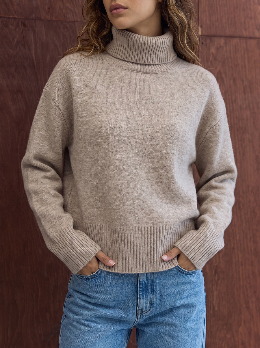 Women’s Solid Color Loose-Fit Knit Sweater – Cozy Casual Everyday Style