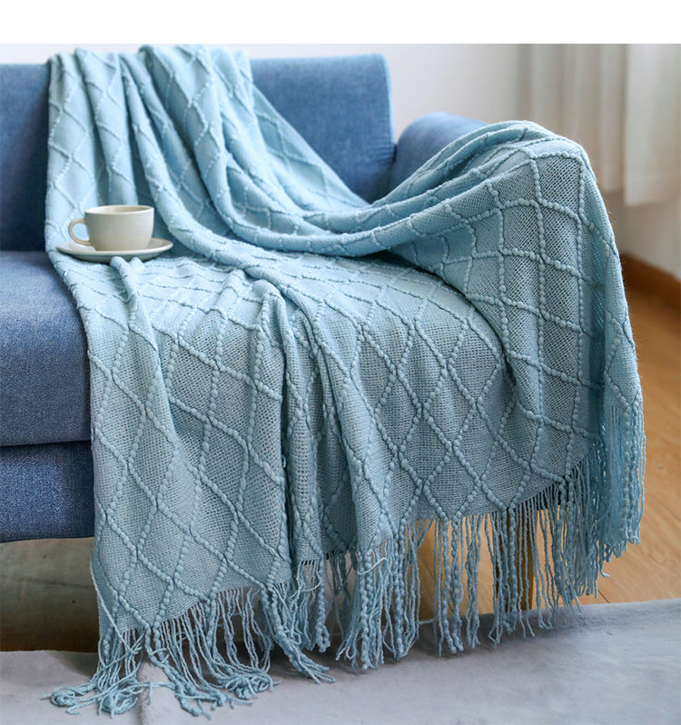 Nordic Cotton Sofa Throw Blanket – Soft Decorative Couch and Office Cover