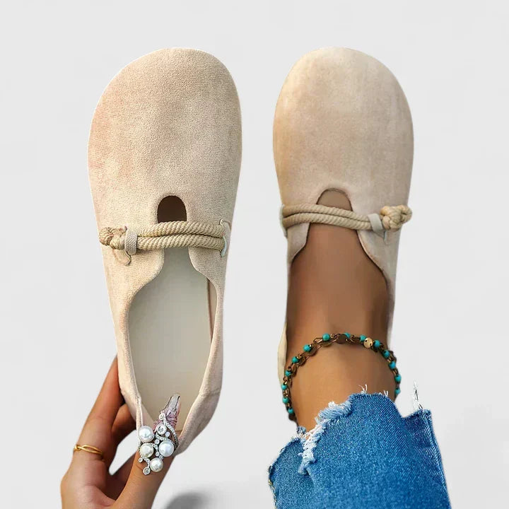 Women's Boho Ballet Flats – Rope Detail Slip On Shoes