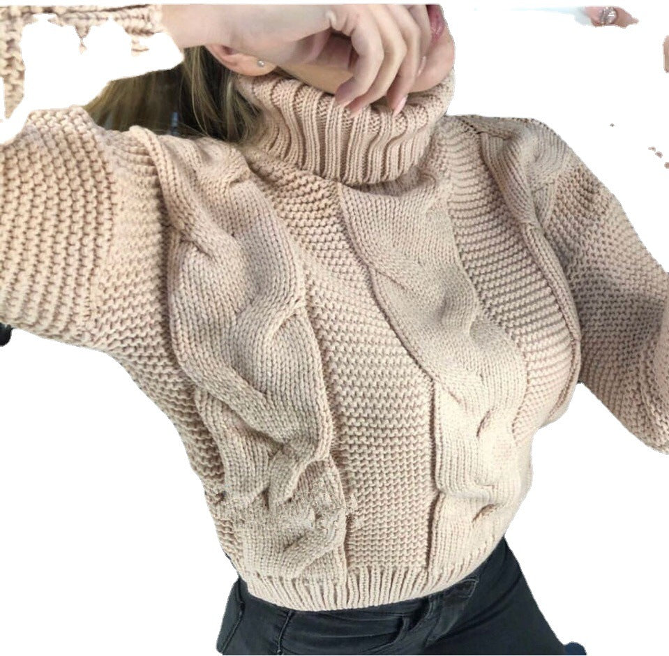Cable-Knit Turtleneck Pullover - Cozy and Relaxed