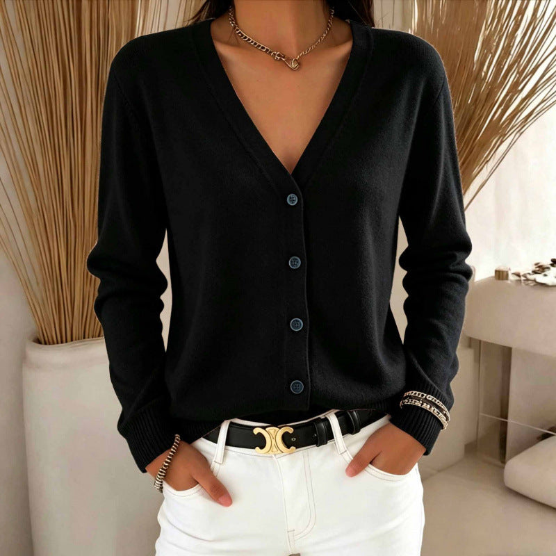 V-Neck Cardigan Sweater - Soft and Versatile