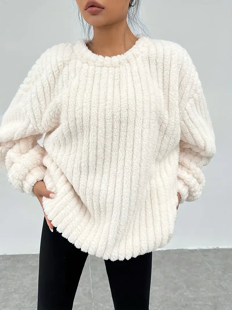 Women's Oversized Crewneck Sweater - Soft Relaxed Everyday Knit