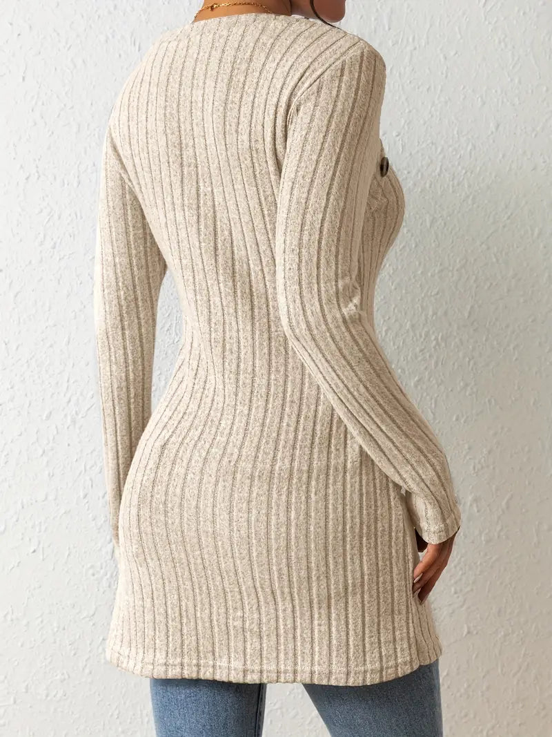 Women's One Shoulder Ribbed Top - Fitted Modern Daywear Essential