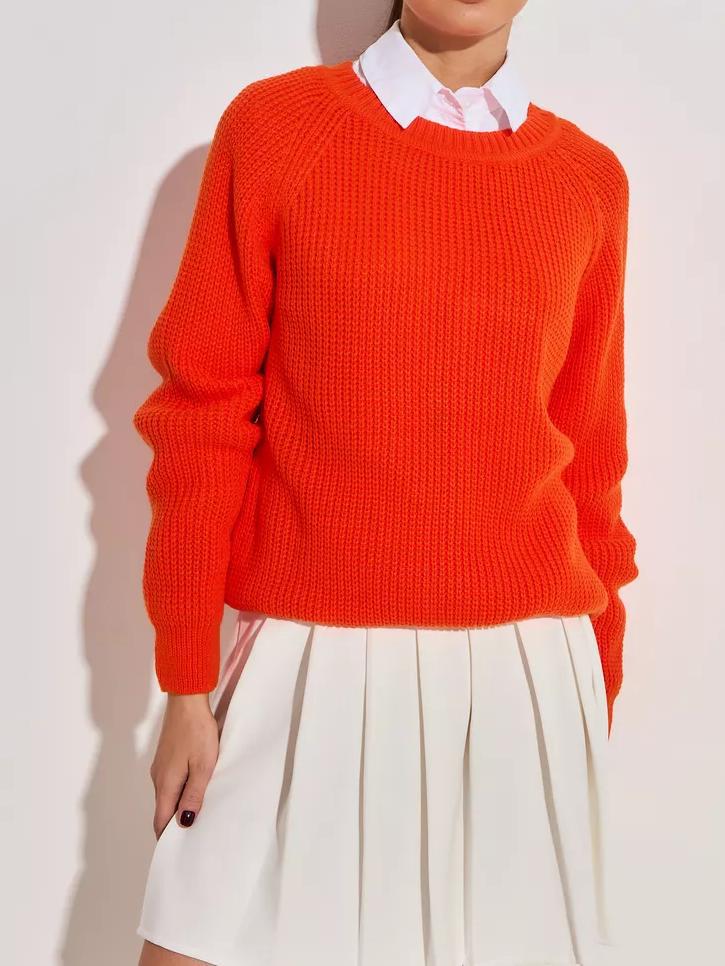 Women's Thick Knit Sweater - Soft Solid Color Cozy Everyday Knit
