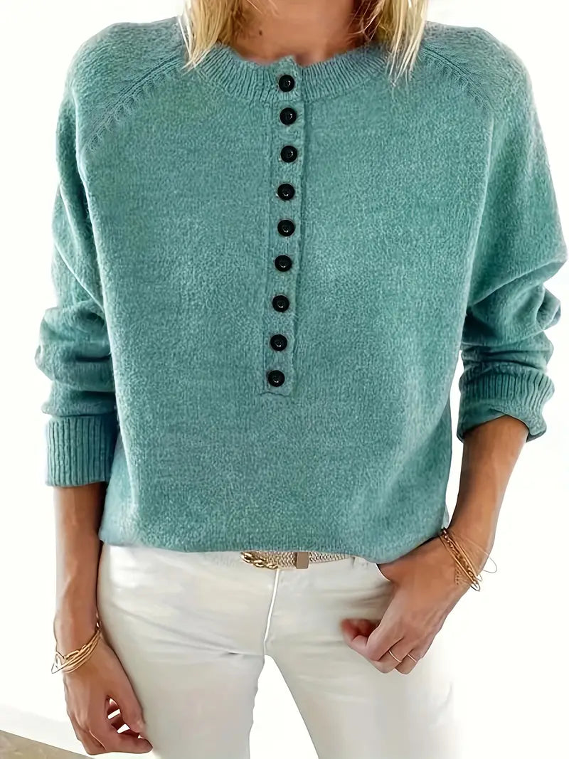 Women’s Button-Detail Pullover - Elegant and Comfortable