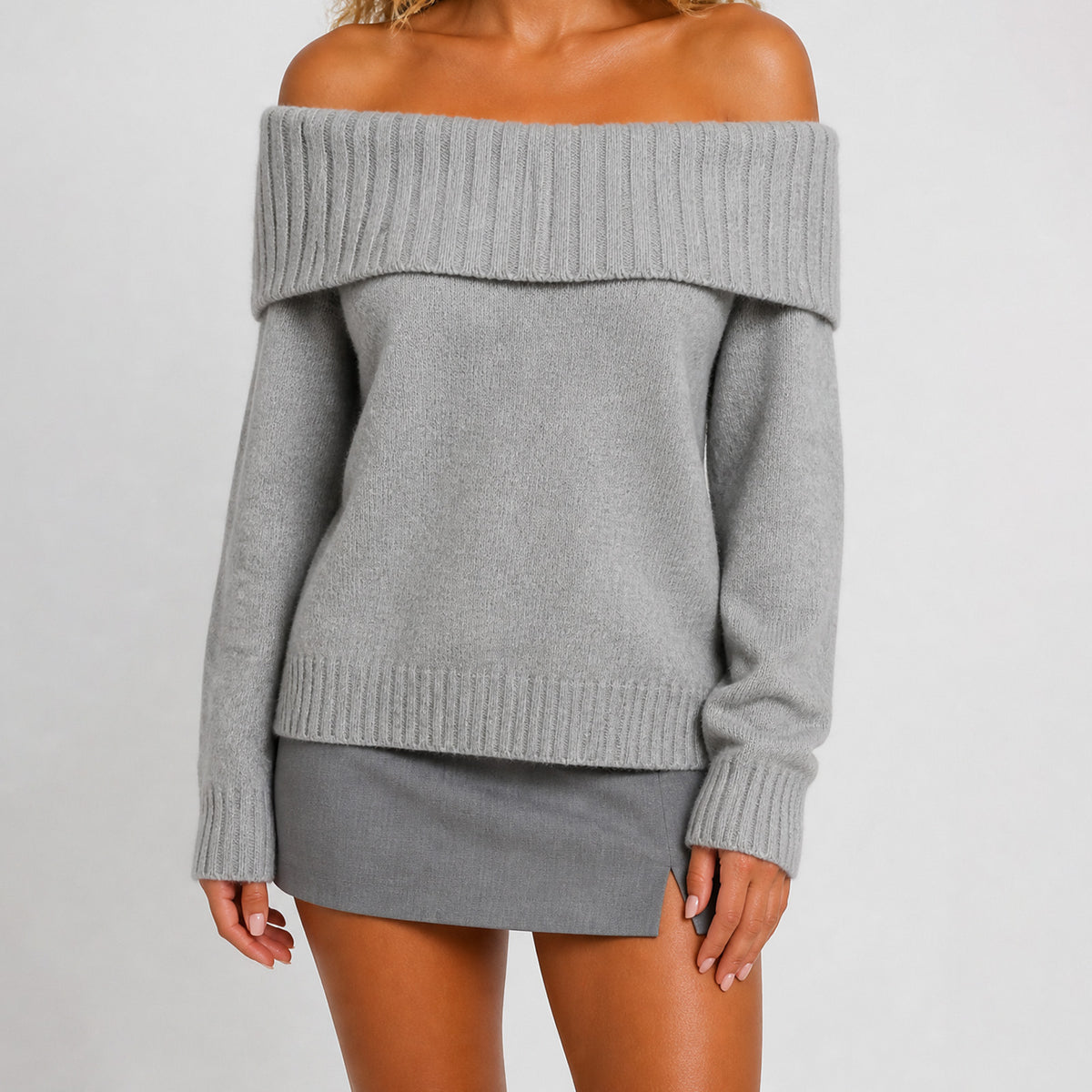 Women’s Long Sleeve Solid Knit Sweater – Soft Everyday Pullover