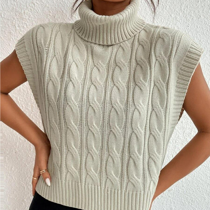 Women’s High-Neck Sleeveless Knit Vest - Soft and Versatile