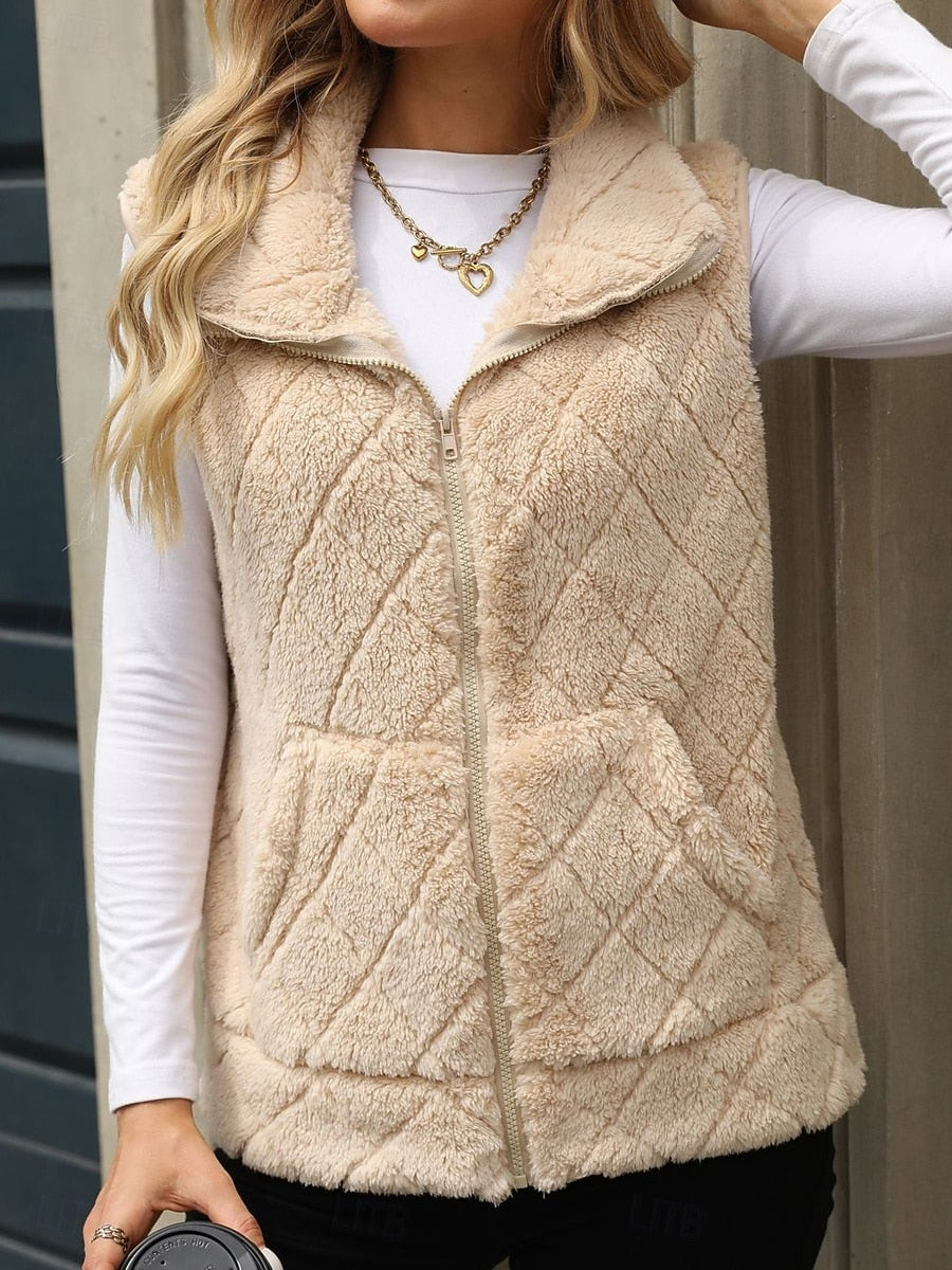 Zip-Up Sleeveless Gilet - Warm and Casual