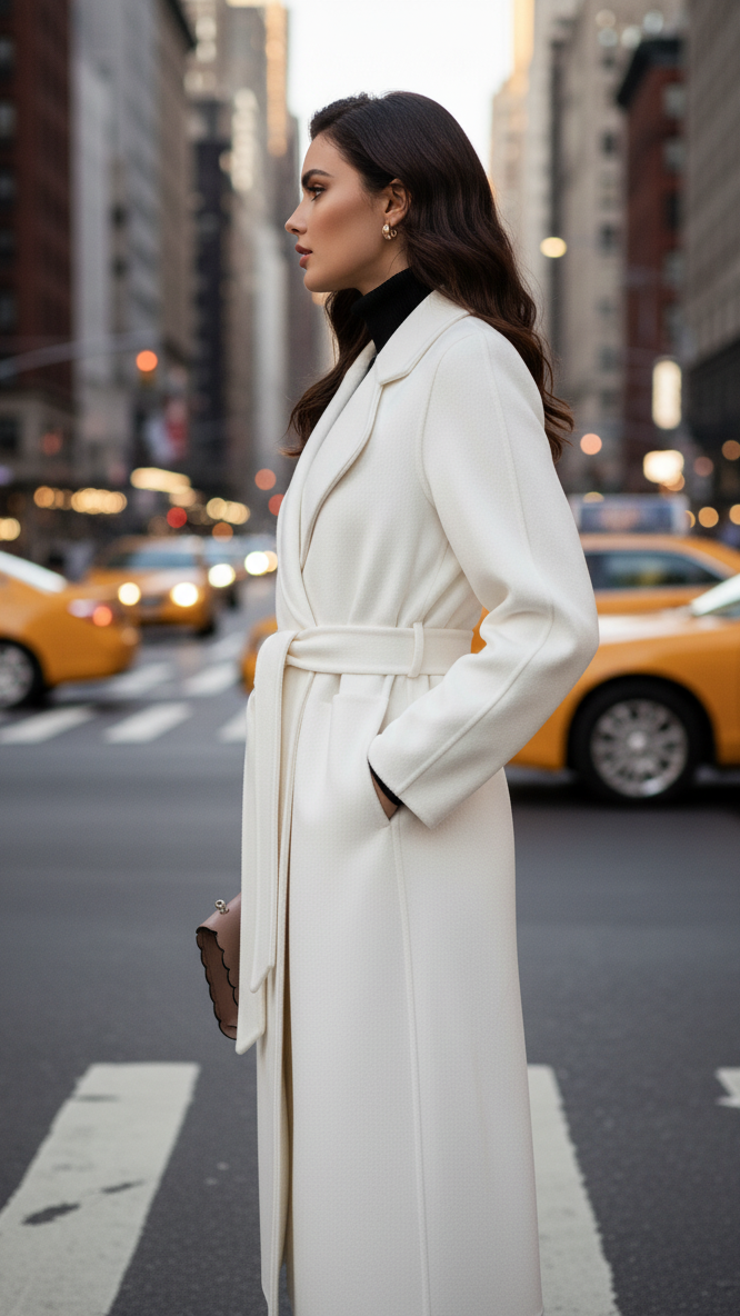 Women’s Classic Belted Wrap Coat – Timeless Elegant Winter Style