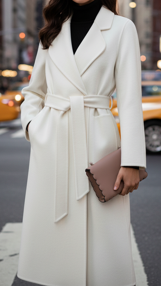 Women’s Classic Belted Wrap Coat – Timeless Elegant Winter Style