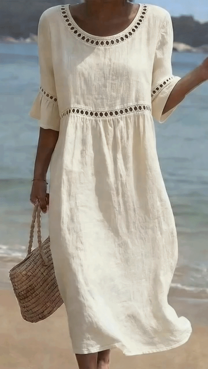 Women's Tummy-Control Midi Dress - Elegant Flattering Occasion Style