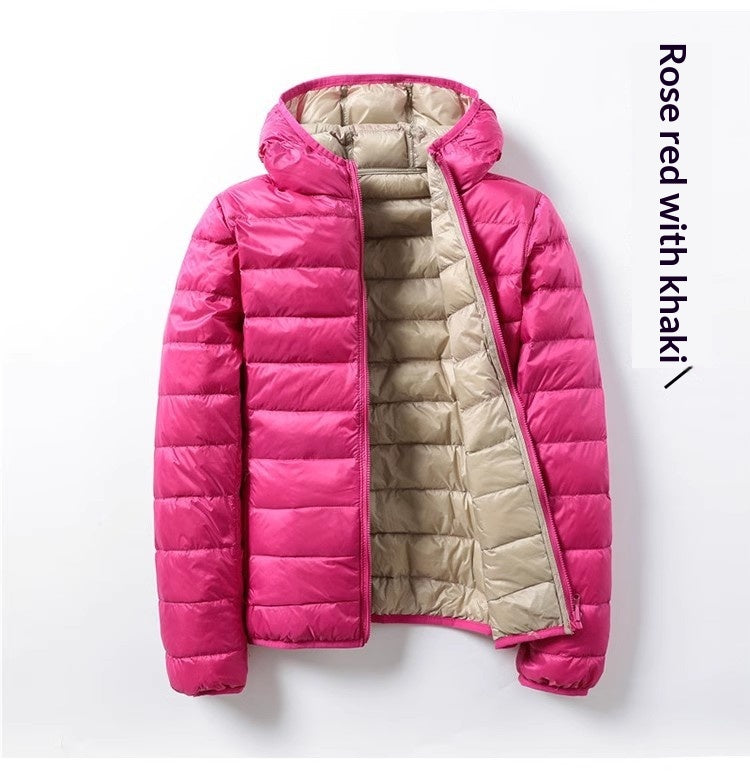 Lightweight Short Hooded Puffer Jacket - Warm and Practical