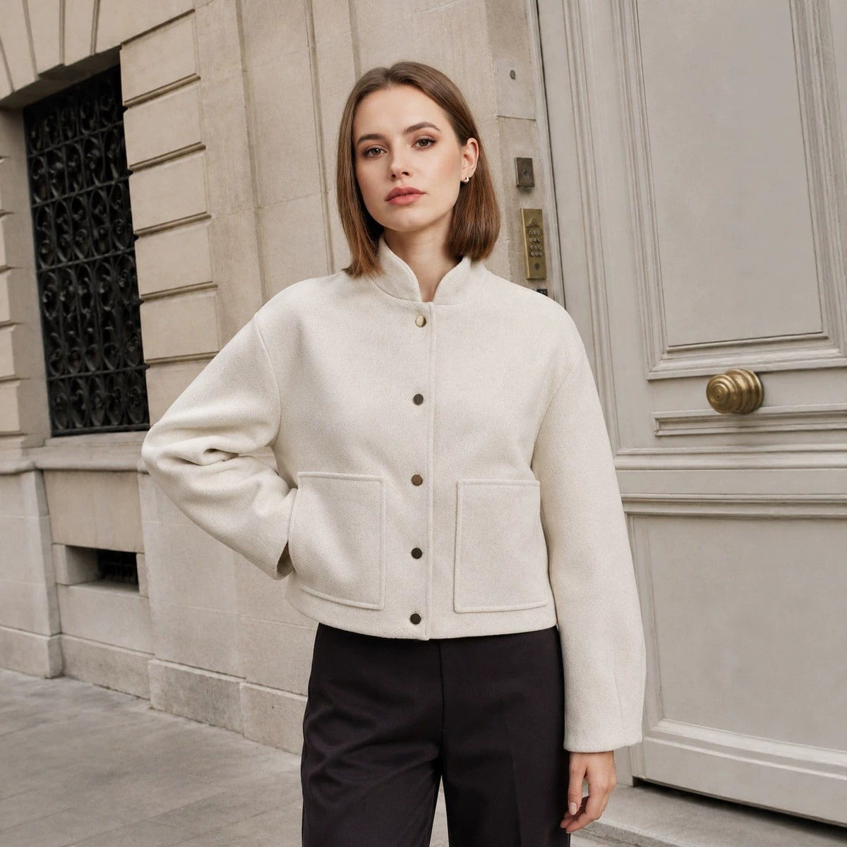 Single-Breasted Loose Jacket Top - Simple and Casual