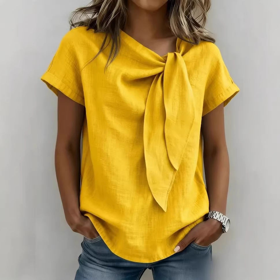Women's Short Sleeve Cotton-Blend T-Shirt – Lightweight Everyday Casual Style