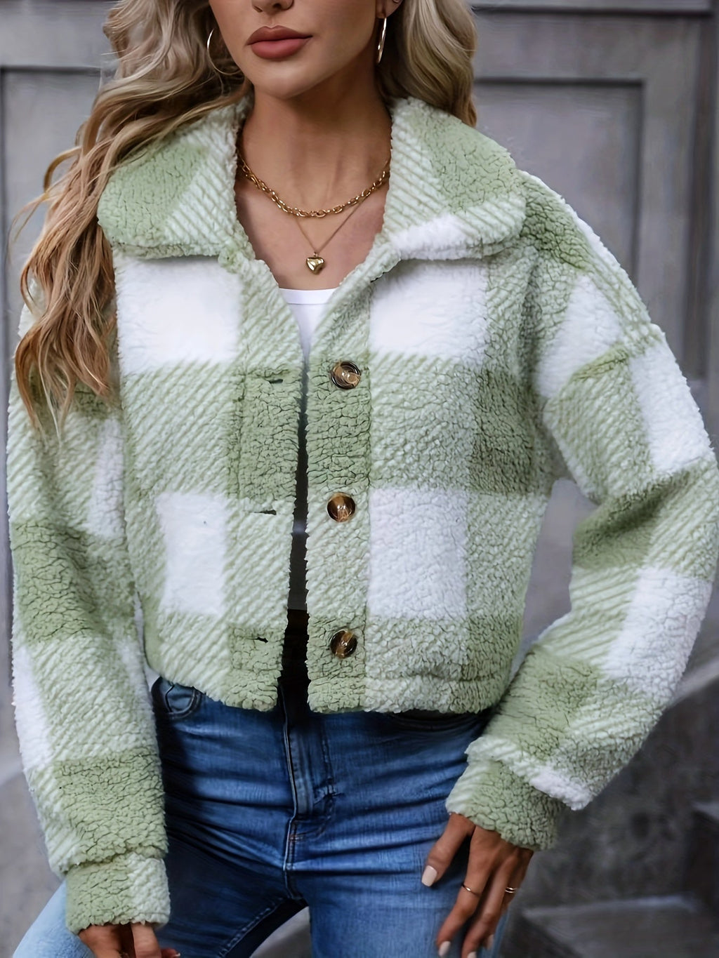 Cropped Check Jacket - Soft and Polished