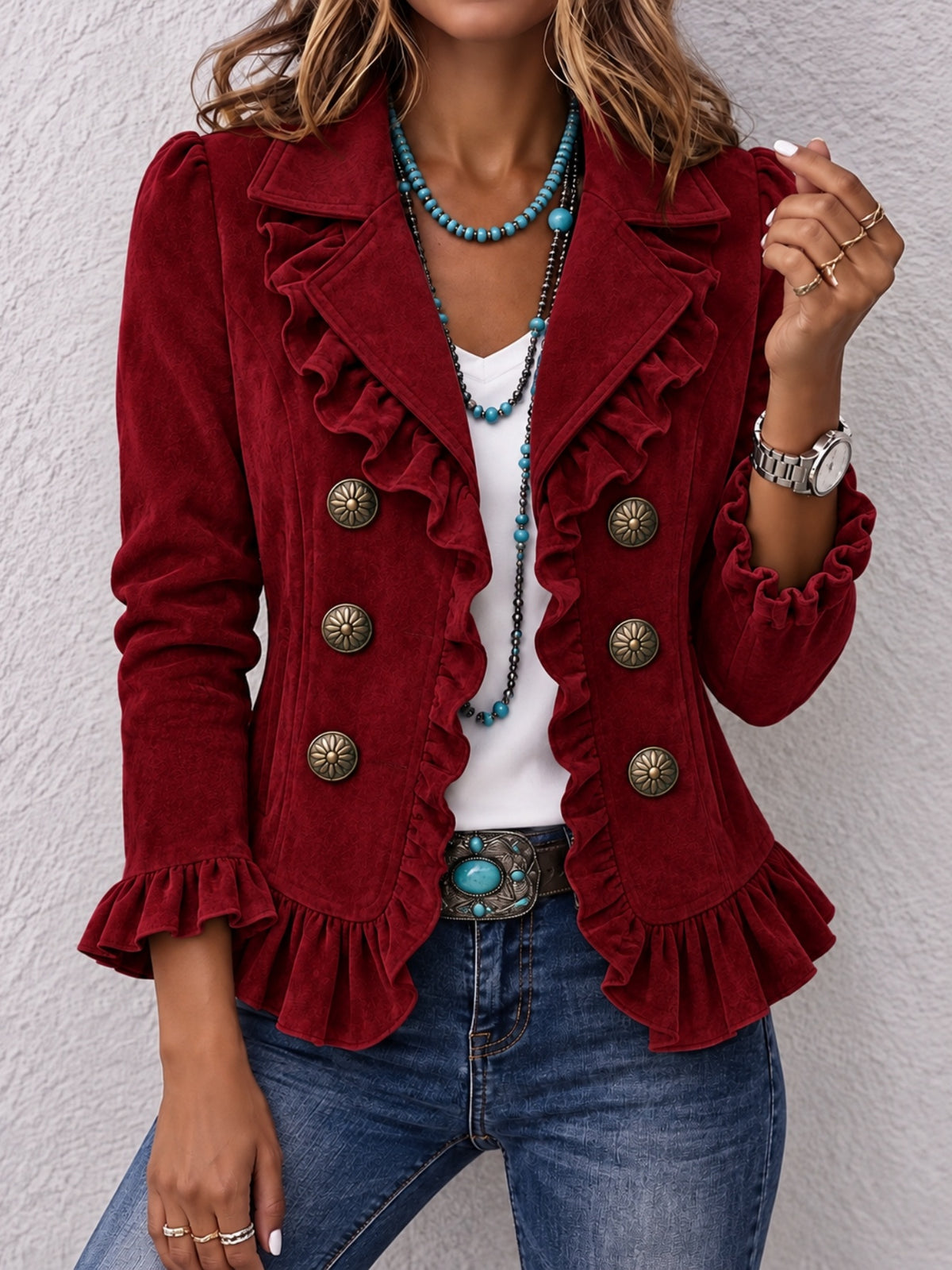 Buttoned Long-Sleeve Cardigan - Soft and Colorful