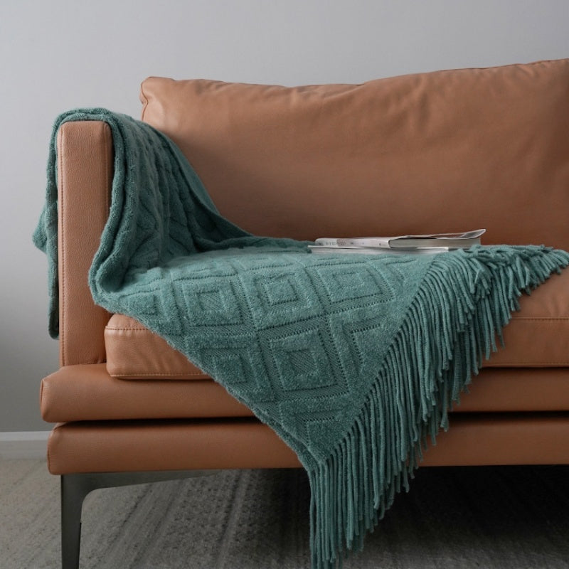 Jacquard Knitted Bed & Sofa Runner – Acrylic Fiber Cover Blanket