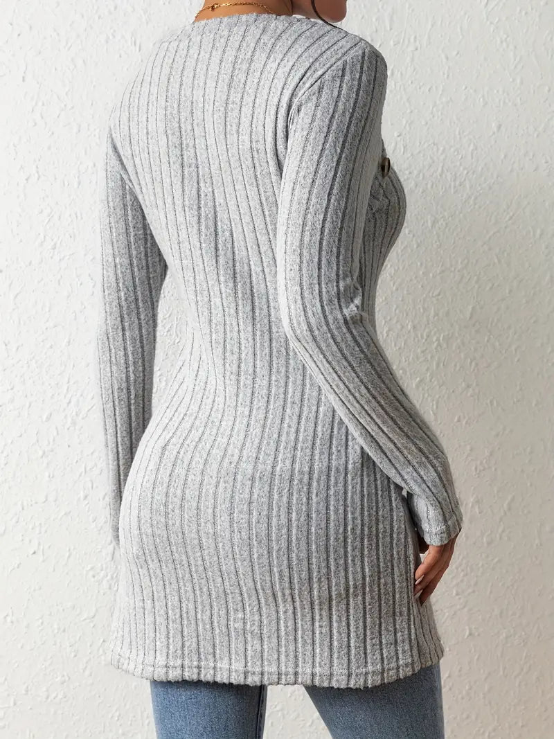Women's One Shoulder Ribbed Top - Fitted Modern Daywear Essential