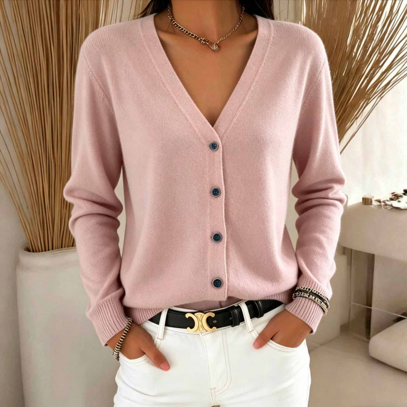 V-Neck Cardigan Sweater - Soft and Versatile