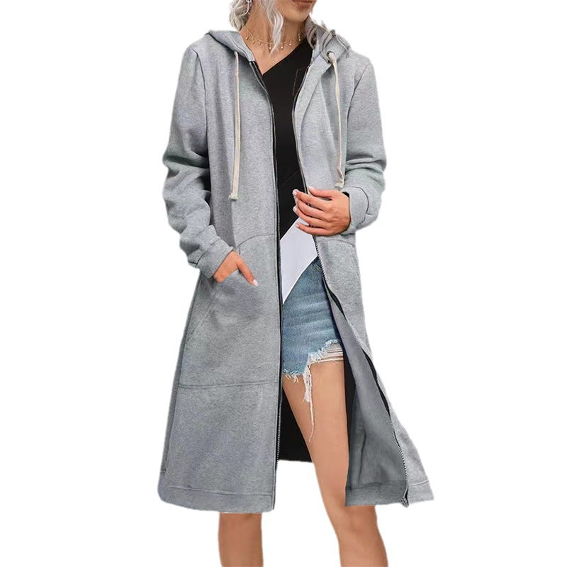 Women's Zipper Cardigan Hoodie - Soft Multicolor Relaxed Layer