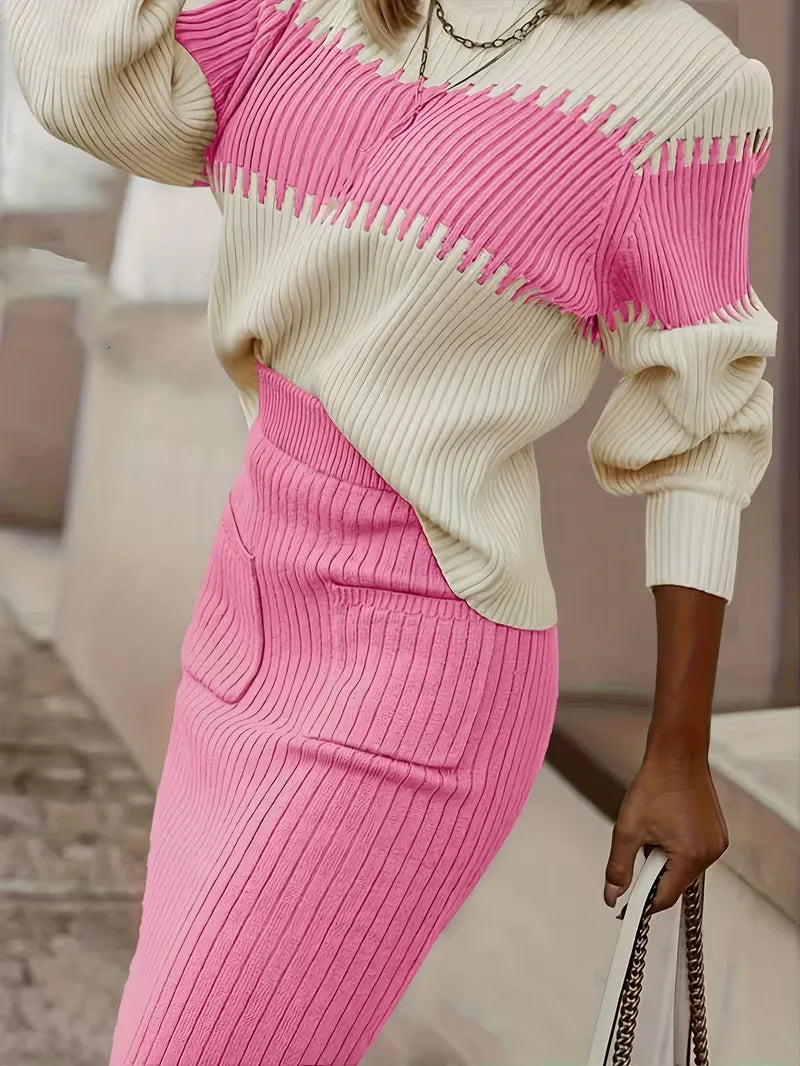 Ribbed Two-Piece Skirt Set - Coordinated and Comfortable