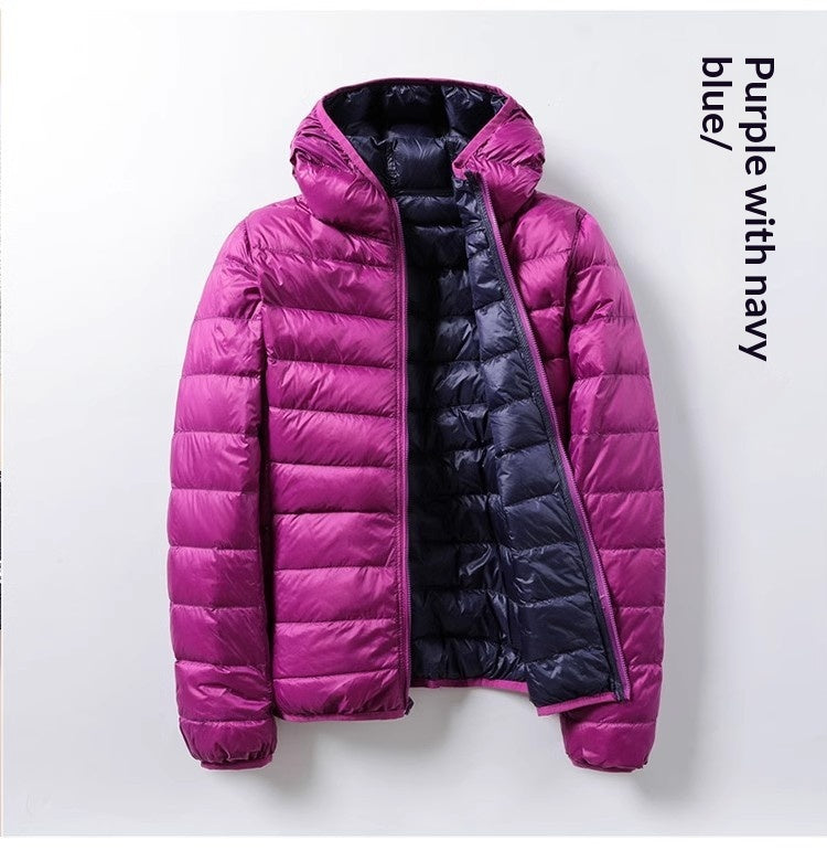 Lightweight Short Hooded Puffer Jacket - Warm and Practical