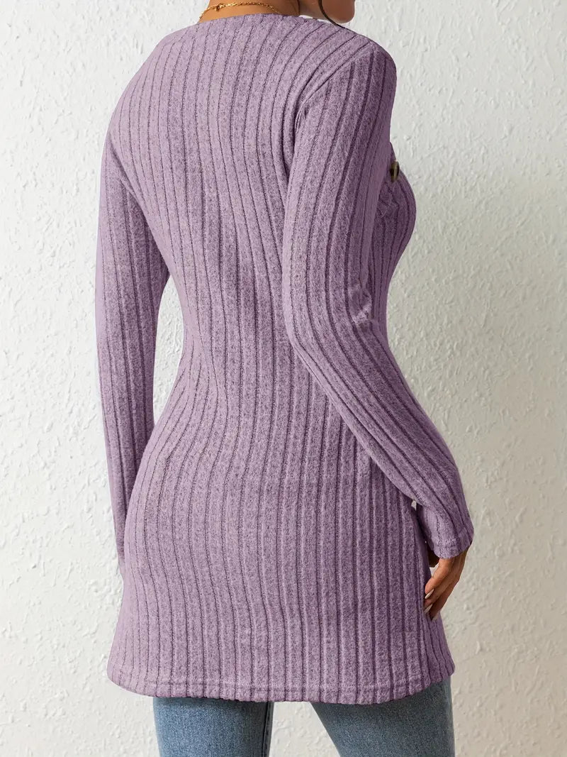 Women's One Shoulder Ribbed Top - Fitted Modern Daywear Essential