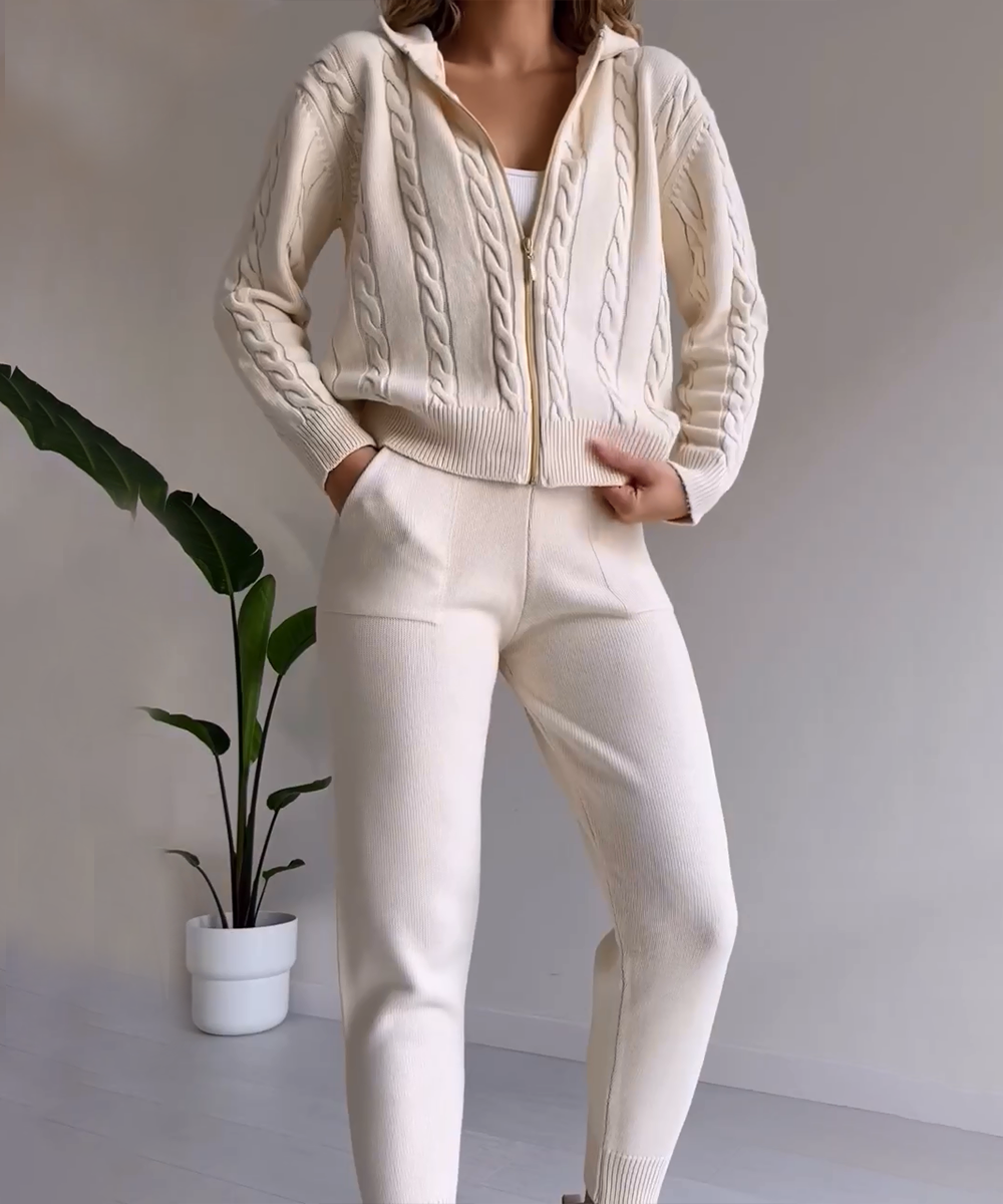 Women’s Sweater Cardigan Two-Piece Set – Cozy Stylish Outfit