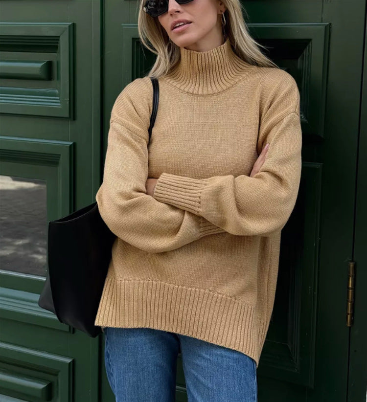 Women’s Casual Cozy Turtleneck Sweater – Relaxed-Fit Pullover Knitwear