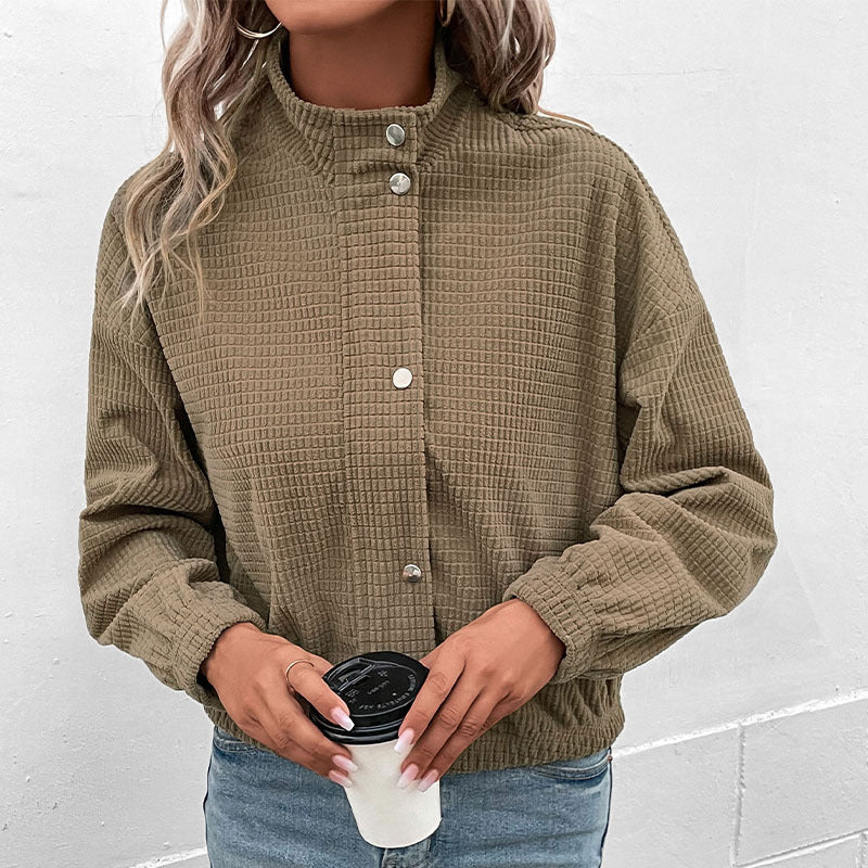 Women’s Brown Corduroy Jacket – Fashionable Casual Leisure Everyday Style