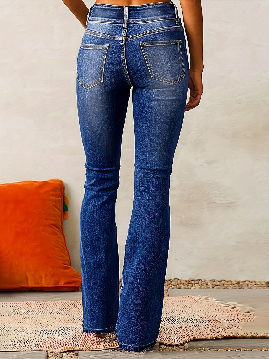Women's High Waisted Flare Jeans - Slimming Everyday Casual Trousers