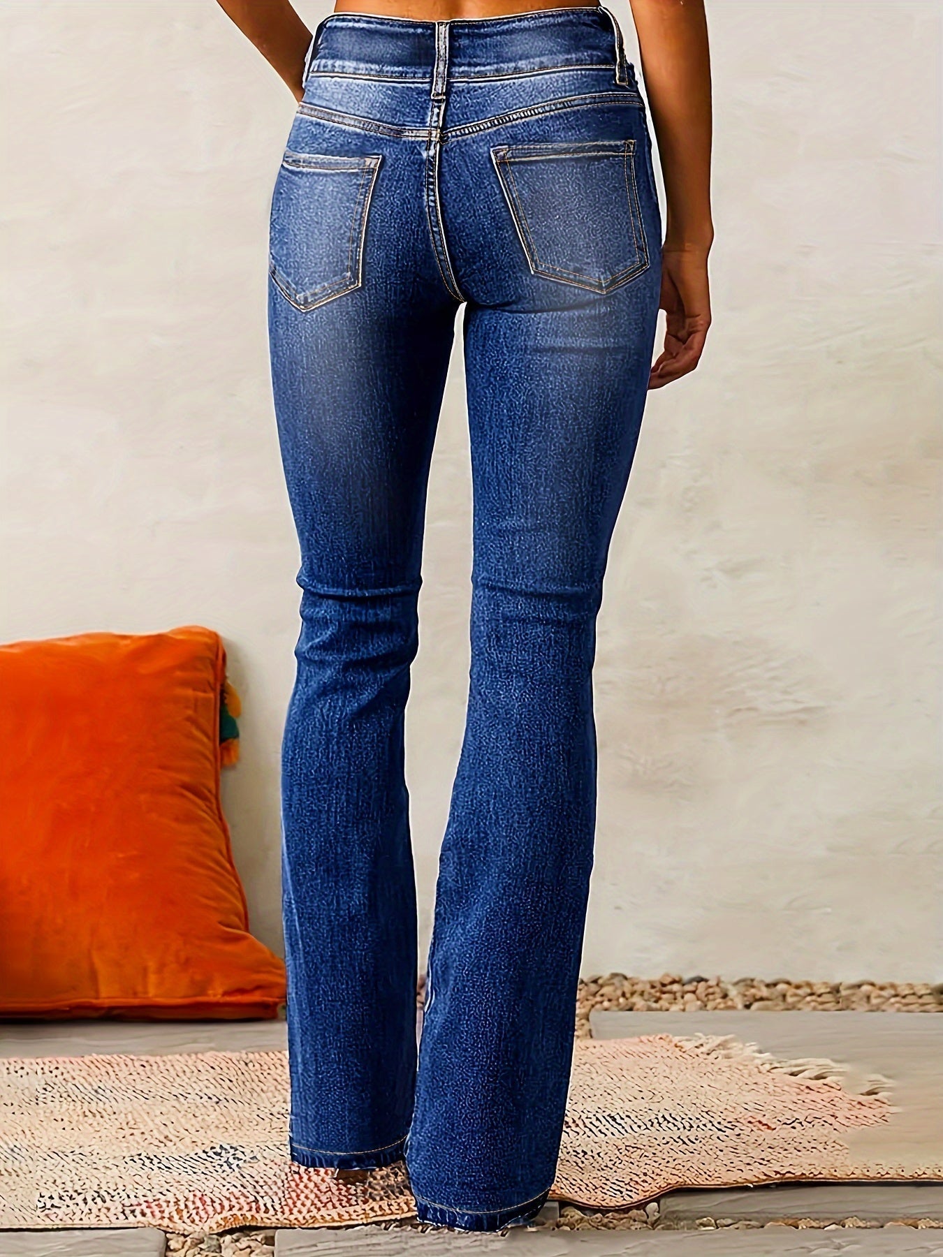 Women's High Waisted Flare Jeans - Slimming Everyday Casual Trousers