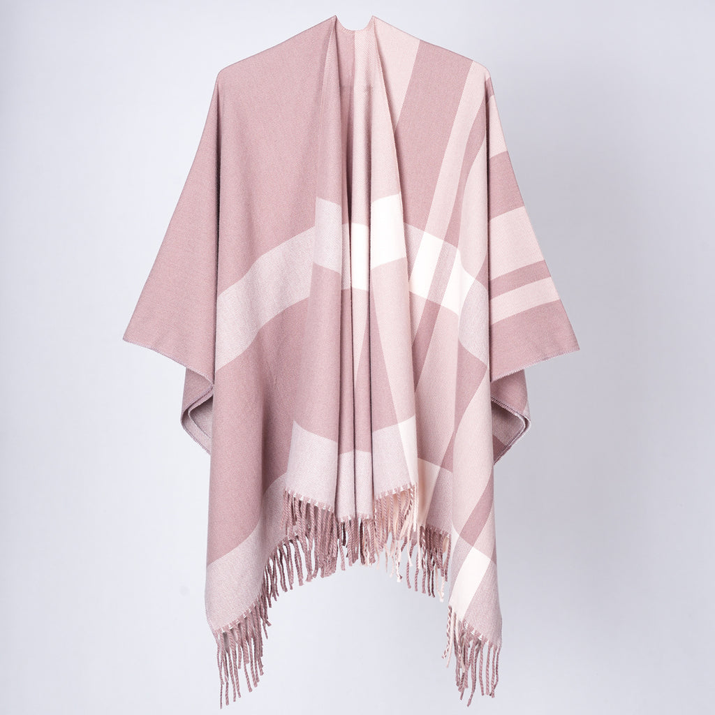Women's Plaid Fringe Shawl - Classic and Cozy