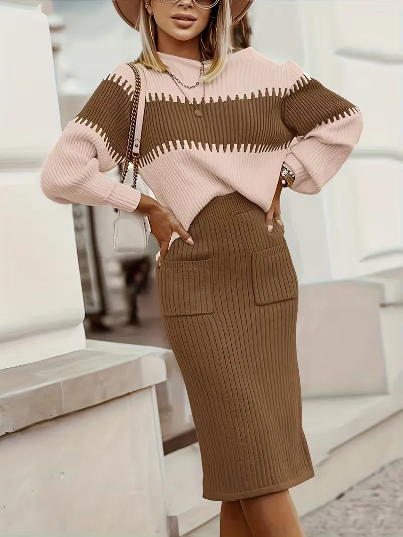 Ribbed Two-Piece Skirt Set - Coordinated and Comfortable