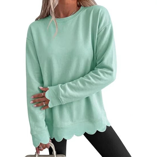 Round-Neck Pullover Sweatshirt - Casual and Soft