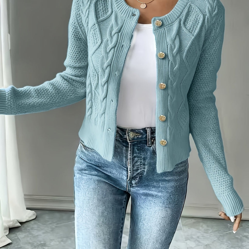 Cable-Knit Button Cardigan - Elegant and Cozy