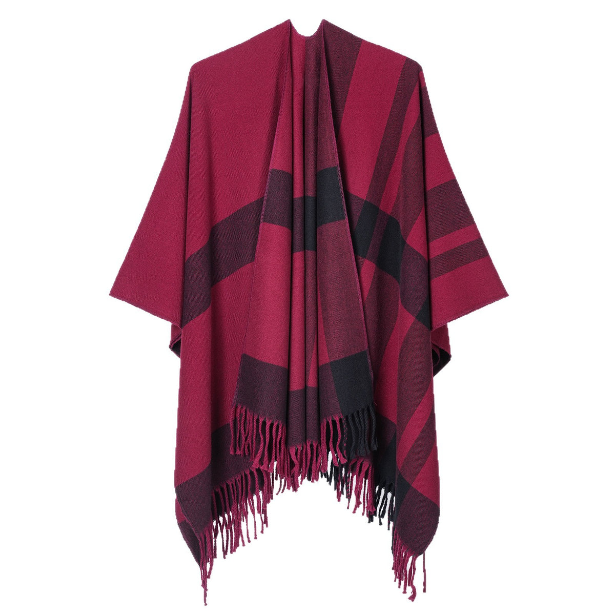 Women's Plaid Fringe Shawl - Classic and Cozy