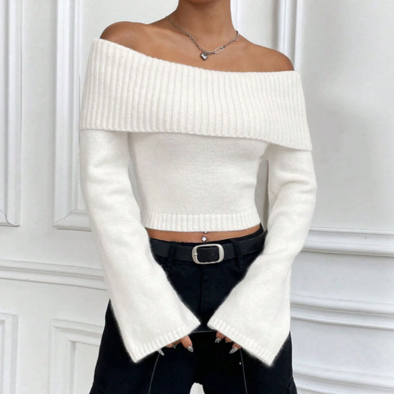 Slim Off-Shoulder Sweater - Soft and Feminine