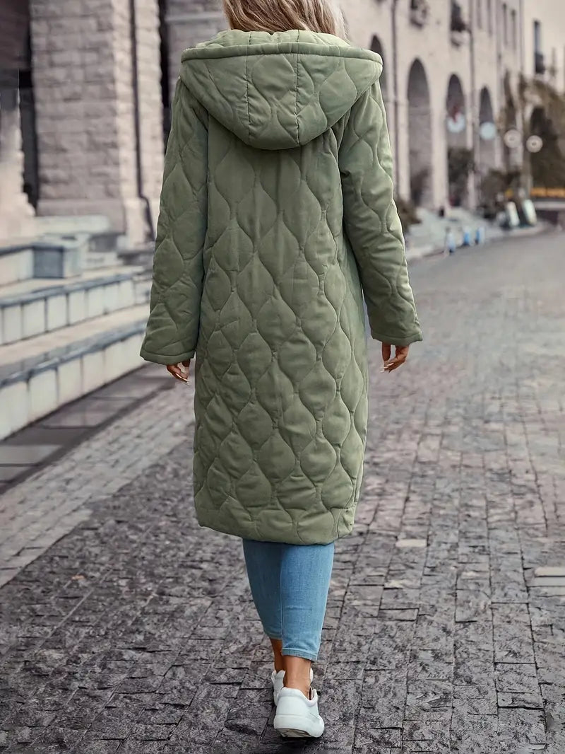Women’s Cotton Quilted Hooded Coat – Warm Practical Outerwear