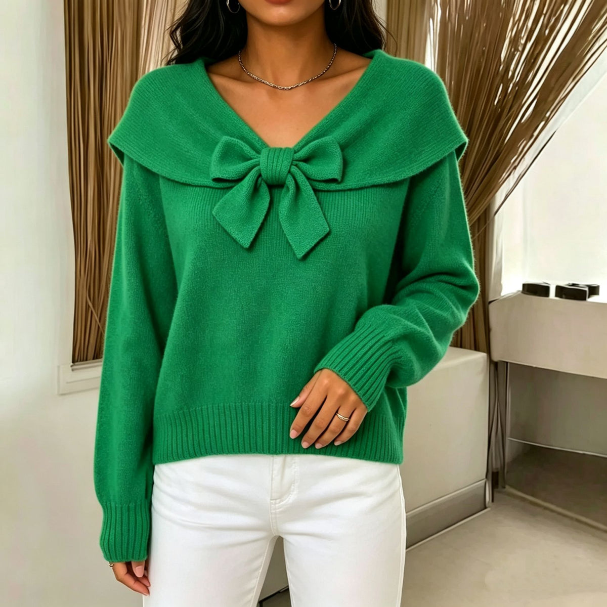 Bow-Knot Knit Sweater - Soft and Feminine