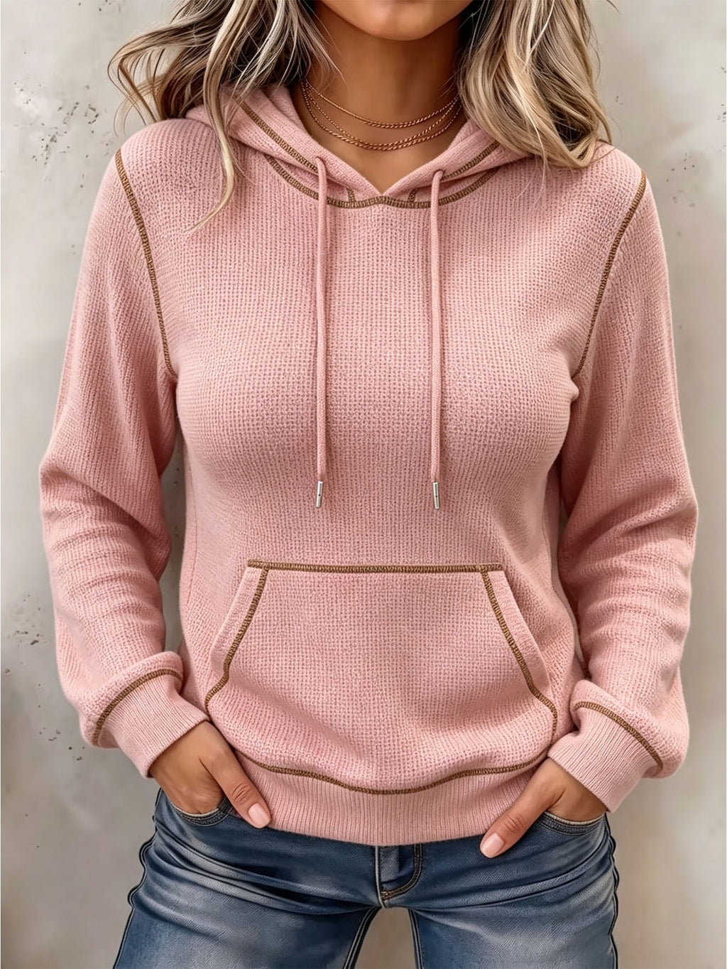 Drawstring Hooded Hoodie - Soft and Casual