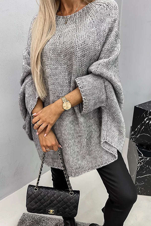 Loose Knit Sweater with Round Neck
