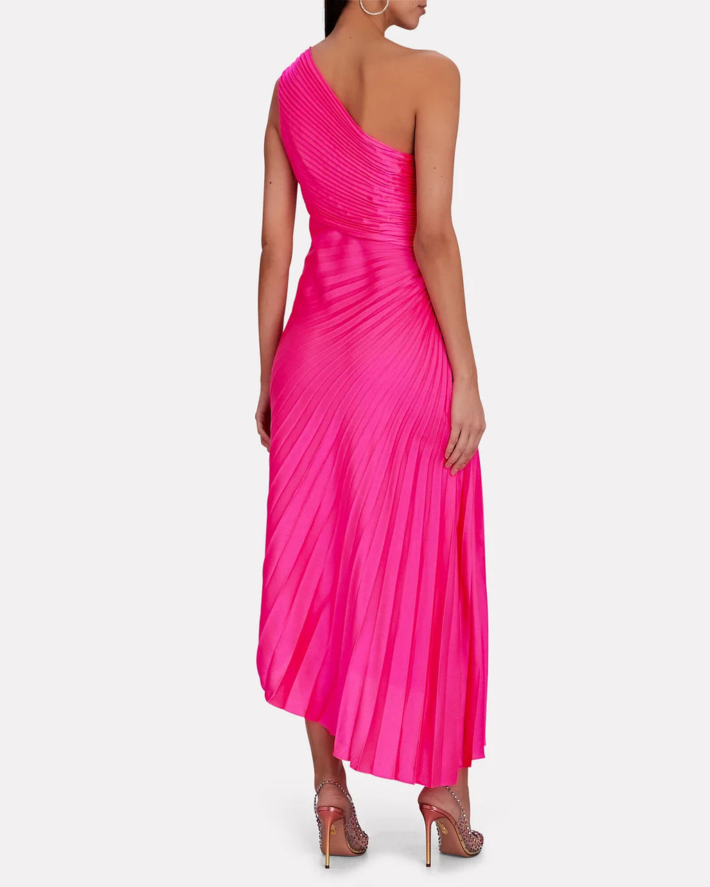 Women's One Shoulder Pleated Maxi Dress - Elegant Occasion Dress