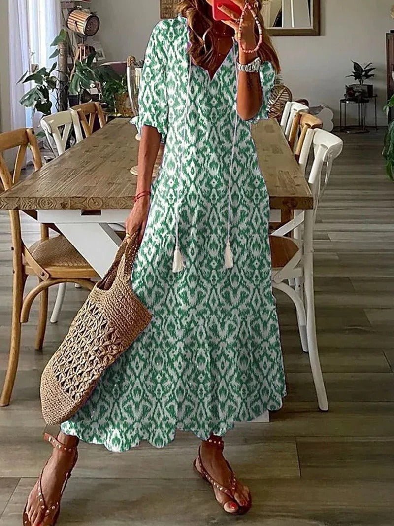 Women's Boho Maxi Dress – Figure Flattering Flowy Day Dress