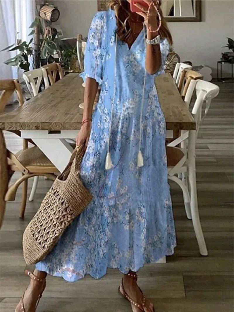 Women's Boho Maxi Dress – Figure Flattering Flowy Day Dress