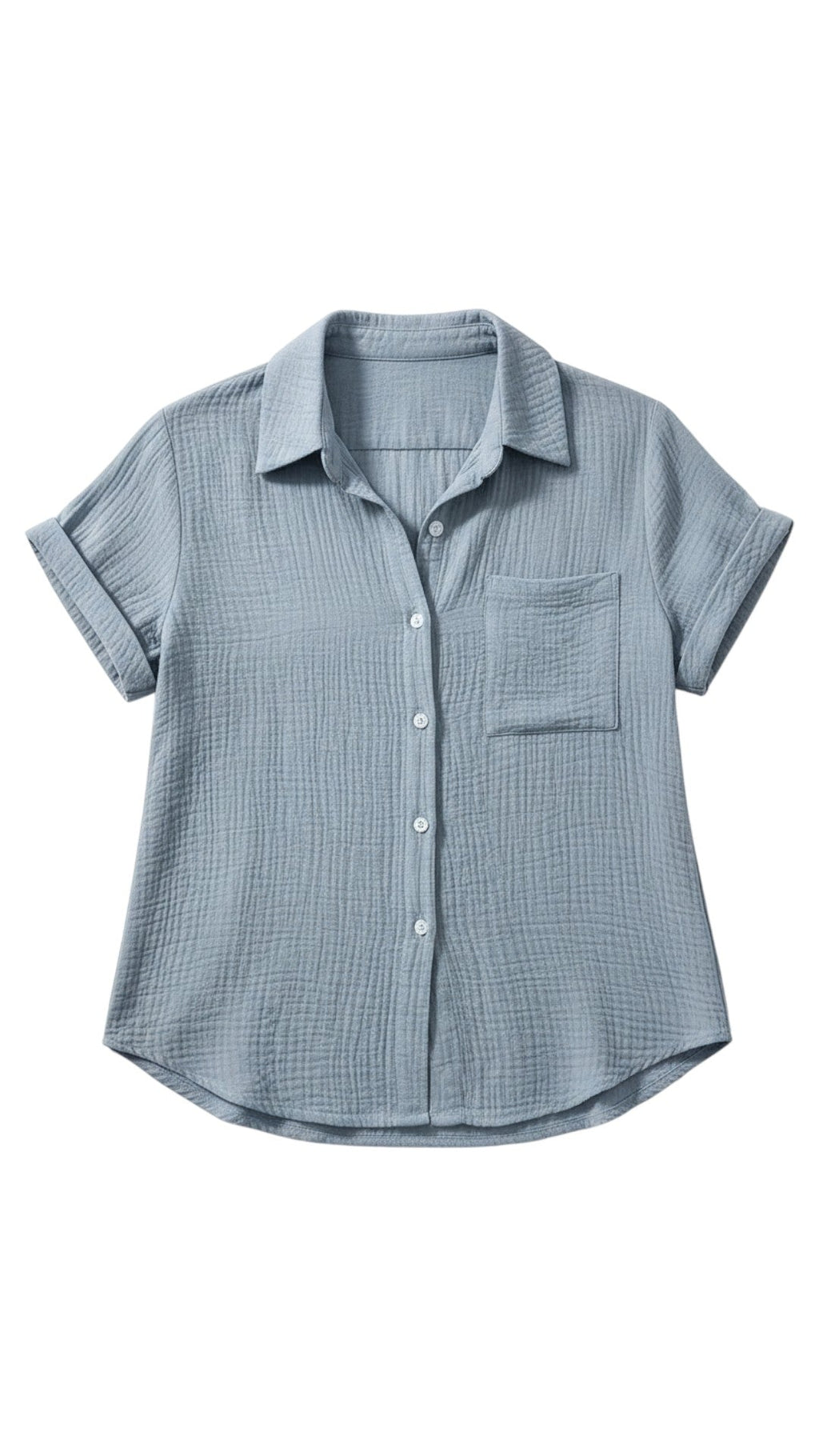 Women's Short Sleeve Button Blouse – Lightweight Summer Casual Top