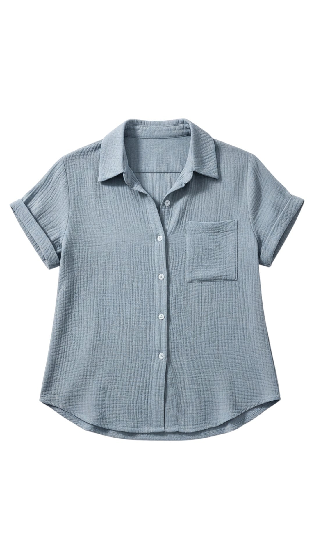 Women's Short Sleeve Button Blouse – Lightweight Summer Casual Top