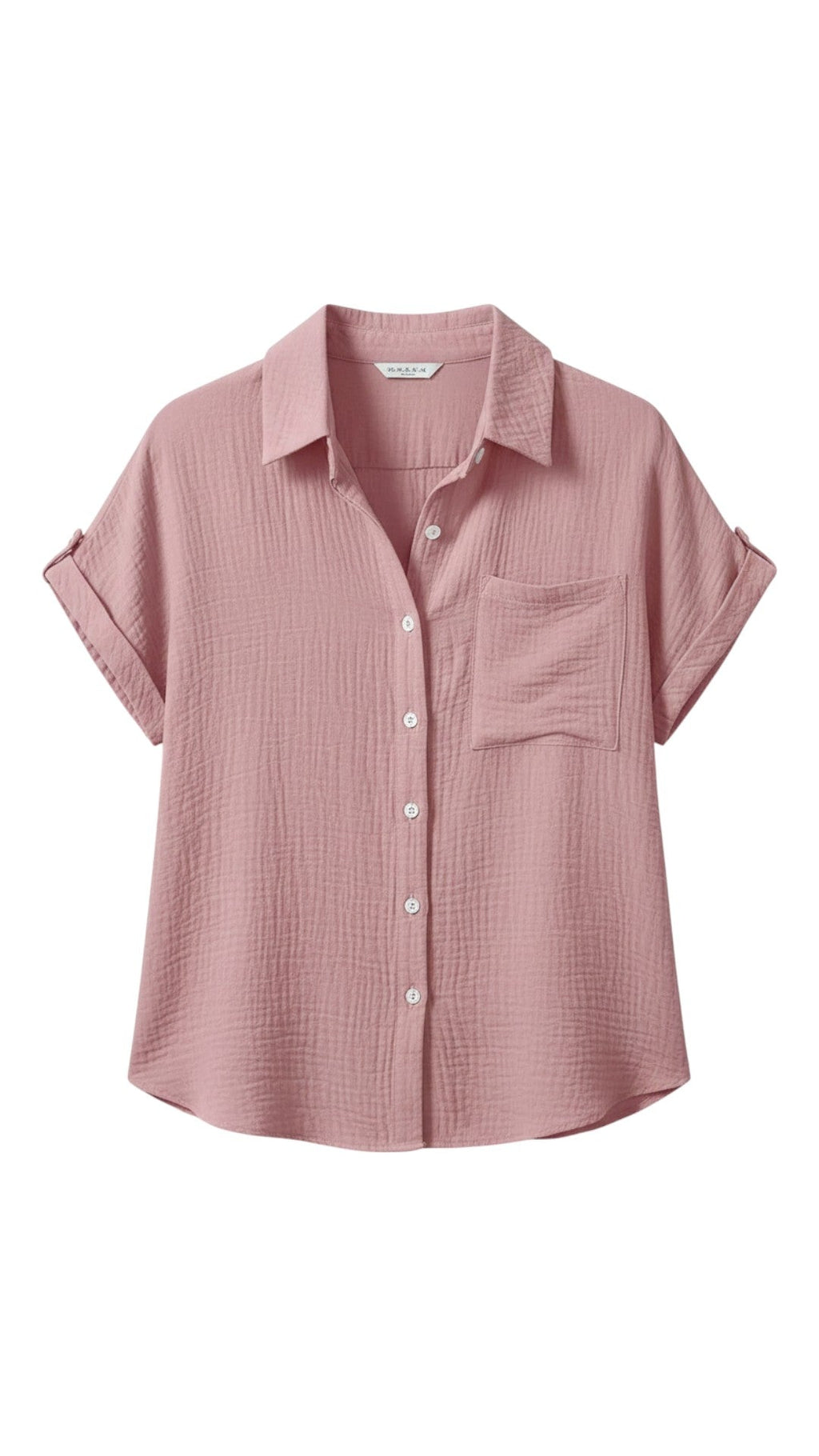 Women's Short Sleeve Button Blouse – Lightweight Summer Casual Top